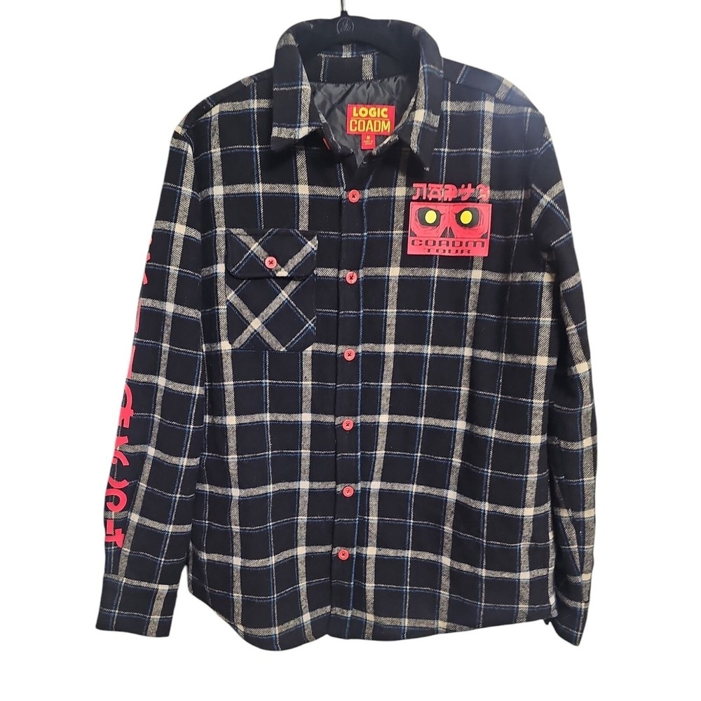 Logic COADM Tour‎ 2019 Black Bobby Boy Quilted Wool Flannel Lined Men's M